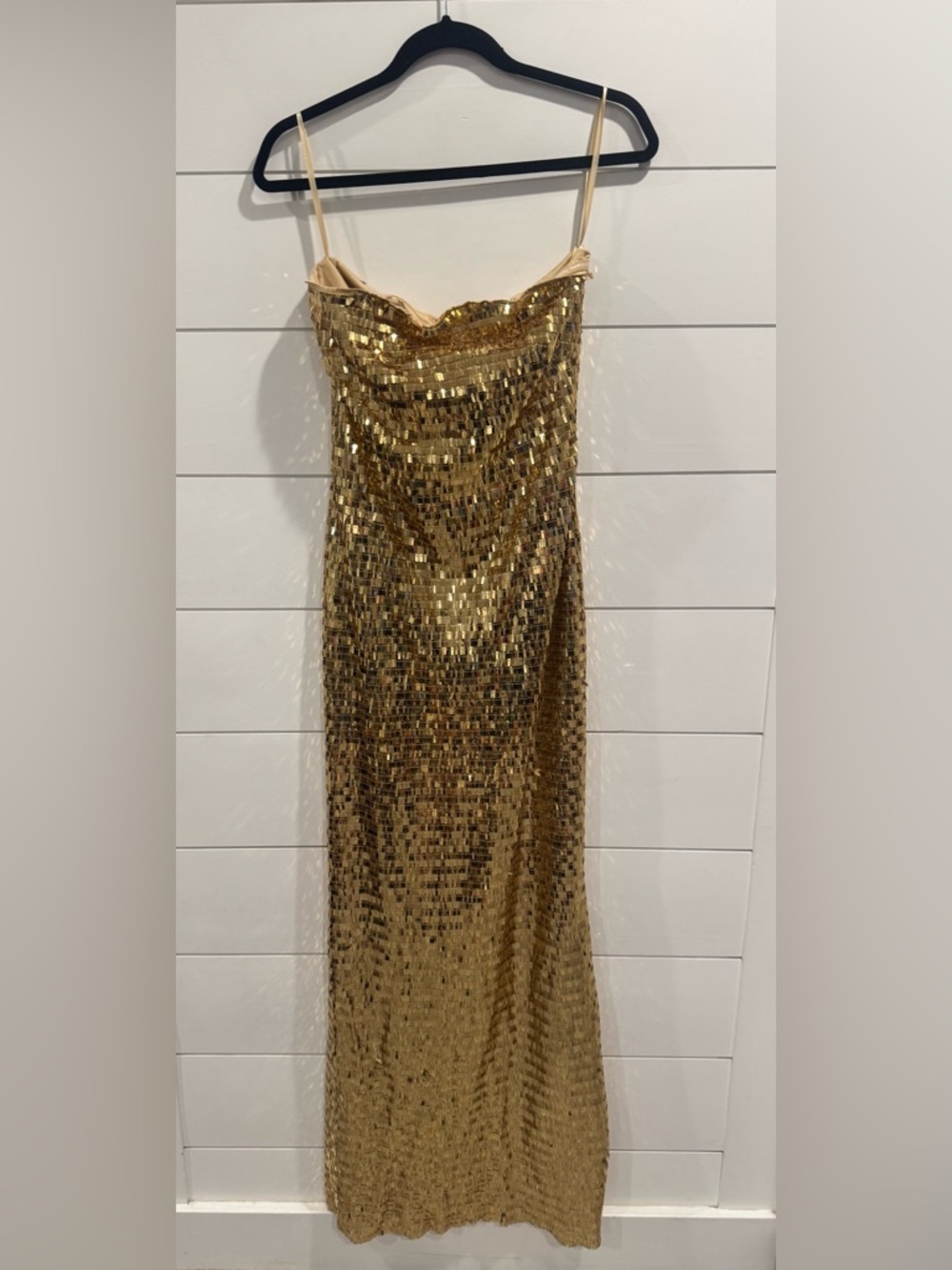Simon Miller gold sequin sculpty strapless dress - Picture 4 of 8